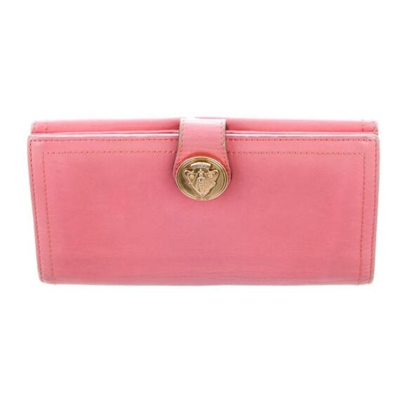 Authentic GUCCI Hysteria Pink Leather Bifold Long Credit Card Coun Wallet - Picture 1 of 8